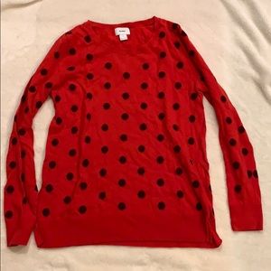 Old navy polka dot red sweater size S. Worn once